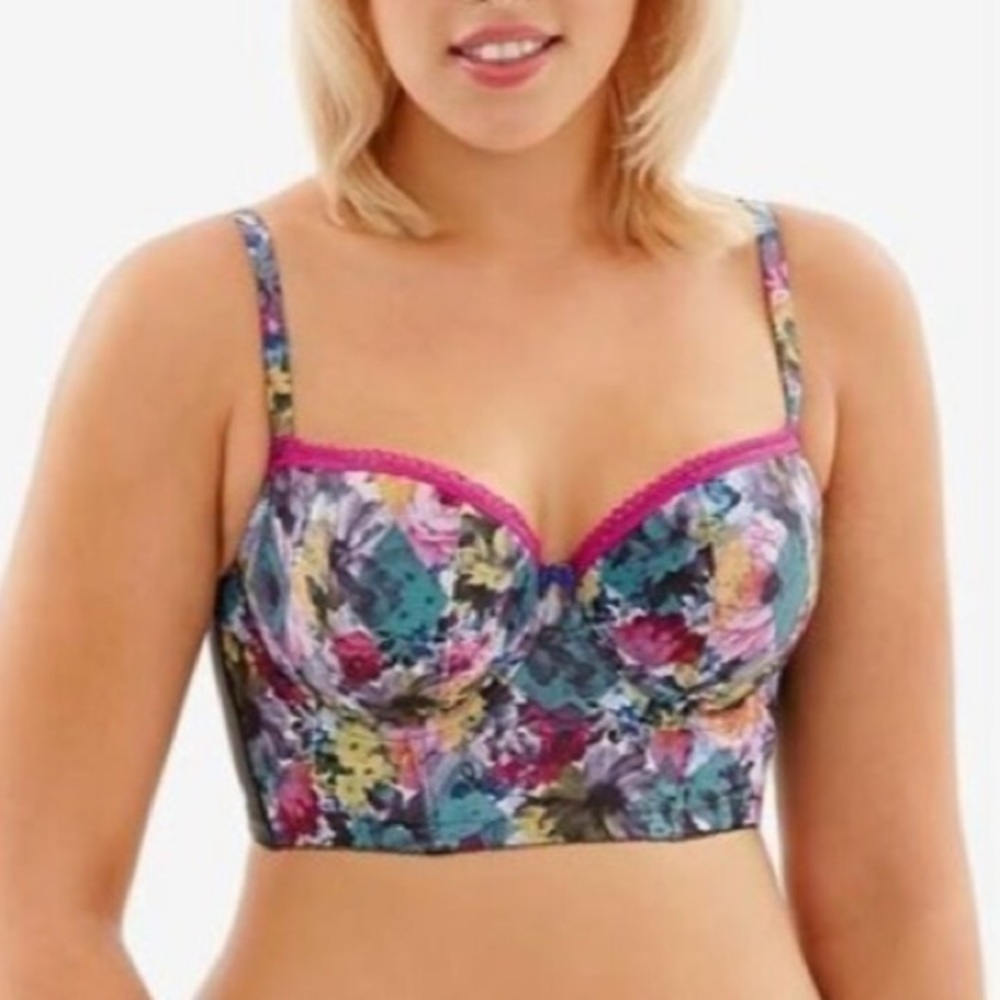 Panache Floral Longline Bra - Multicolor